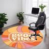 1pc Good Vibes Office Round Area Rug, Indoor Mat Suitable For Office, Under Office Chairs Bedroom Living Room Home Decor164