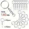 40/80/100/140/180 Pcs 25mm Electroplated Split Key Rings, 4-Section Chains and Open Jump Rings for DIY Jewelry Making