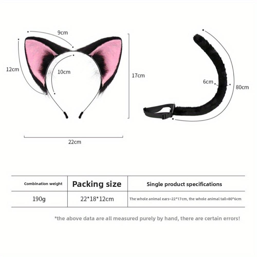 Realistic Furry Cat Ear and Tail Collection Designed for Black Cat Cosplay - Cosplay Accessories Featuring Lolita Headwear