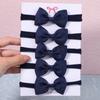 5/6Pcs Girls Solid Color Bowknot Headband For Baby Kids Grograin Ribbon Headwear Hair Bands Infant Hair Accessories