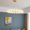 Nordic Modern Living Room Pendant Light Designer Simple LED Bedroom Circular Personalized Dining Room Pearl Necklace Light