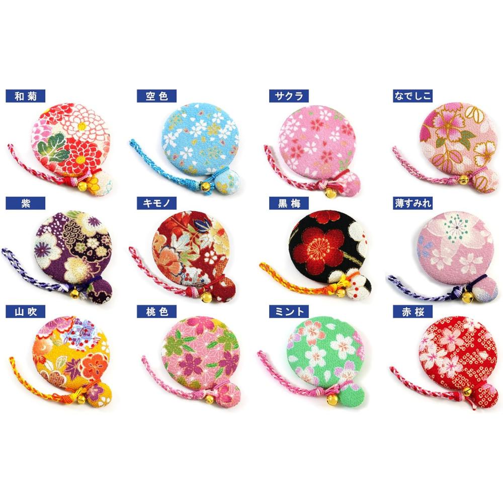 Blumiges Krepp-Kompakt-Rund-Japanisches Kimono-Krepp-Spiegel, Spiegel, Muster, (lila)