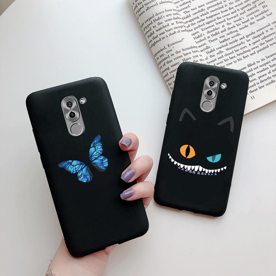 Liebesherz Hülle für Huawei Mate 9 Lite Für Huawei Honor 6X GR5 2017 Handyhülle Silikon Katze Kaktus Avocado Bemalt Mattes Cover