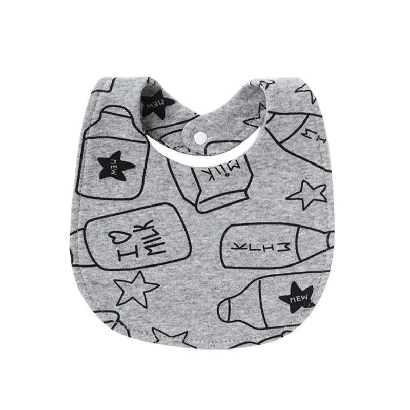 4Pcs/lot Cartoon Printed Baby Bibs Square Shape Infant Saliva Towel for Boys Girls Double Layer Cotton Newborn Burp Cloths