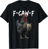 Vintage Rooster F Caw F Coffee Drinker Sarcastic Humor T-Shirt