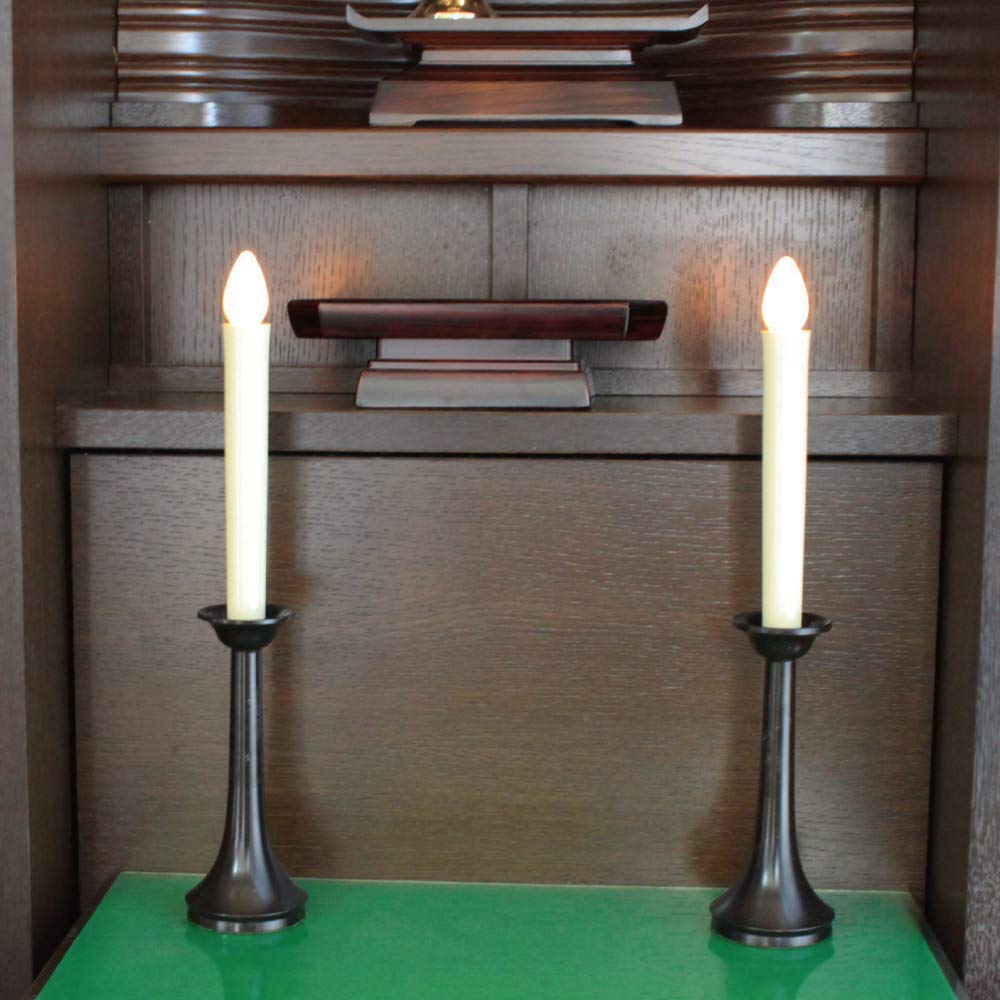 Safe and Secure LED Candles for Buddhist Altars, Standard Size 17.5cm X 22mm (Pack of 2)