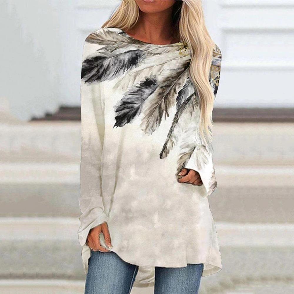 

Женская футболка с длинным рукавом, свободная версия, удобная верхняя одежда, высококачественная модная повседневная футболка с длинным рукавом и круглым вырезом L