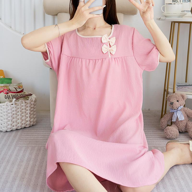 1011 new spring and summer new cloud cotton dress pajamas women's pajamas short sleeves large size Internet celebrities can be worn outside