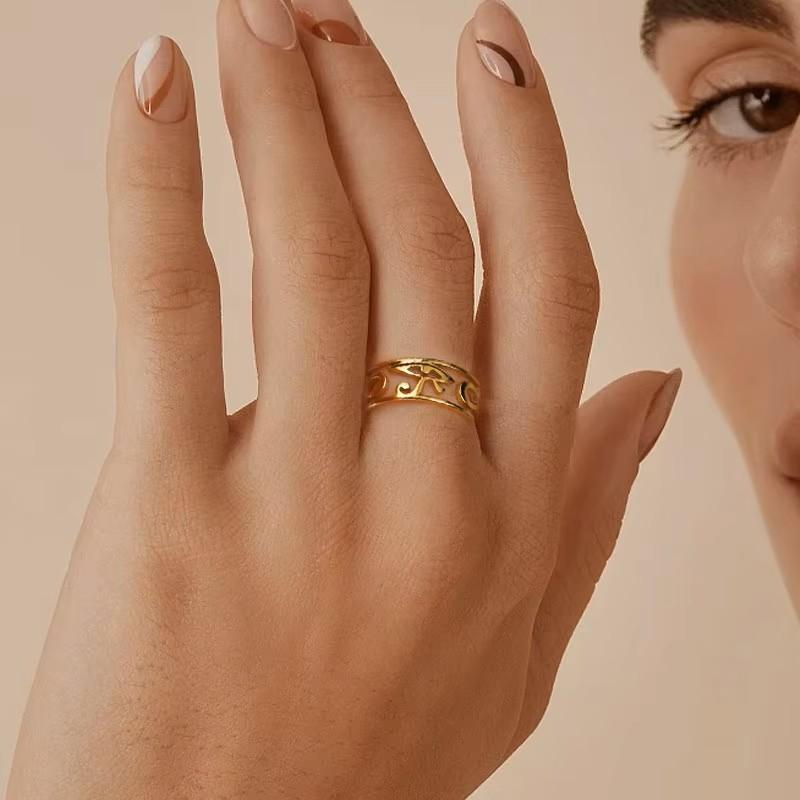 Ring Ancient Egypt Egyptian Symbol Ankh Eternal Life Cross Eye Horus Key Life Amulet Talisman Protect Health Charming Accessories