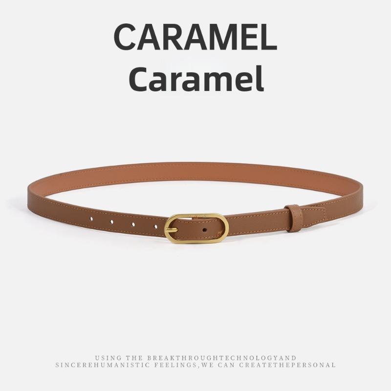 Simple Light Luxury Women's Belt Versatile Commuter Business Style Pin Buckle with Jeans Skirt Thin Belt Women