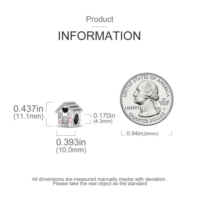 The Home Charms Mărgele Argint 925 Lovely House Dangle Fit Bratara Colier Bijuterii DIY