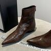 Höhenverstellende kurze Stiefel Chelsea Britischer Stil Retro Barfußstiefel Saison Mode Dicker Absatz Spitze Mode Stiefel Schlank