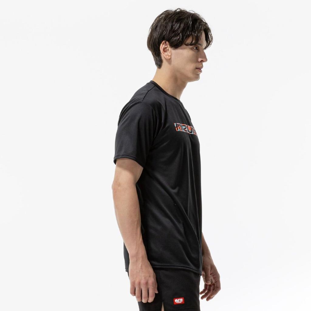 Table Tennis Wear Game 2XL [Mizuno] Shirt, Sweat-wicking, Quick-drying, 82JAD110, Unisex, Black,
