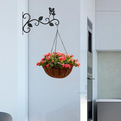 11.8inch Hanging Plant Bracket Iron Decorative Wall Hanger Hooks Black Iron Plant Hanger Bracket for Flower Baskets Wind Chimes
