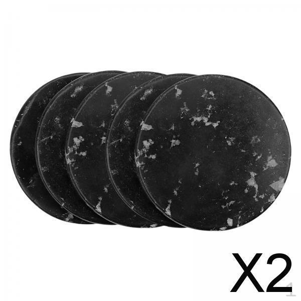 

2x5Pcs Eyelashes Extension Jade Stone Cosmetic Tool Glue Pallet Home Salon , Black, 2 Pcs
