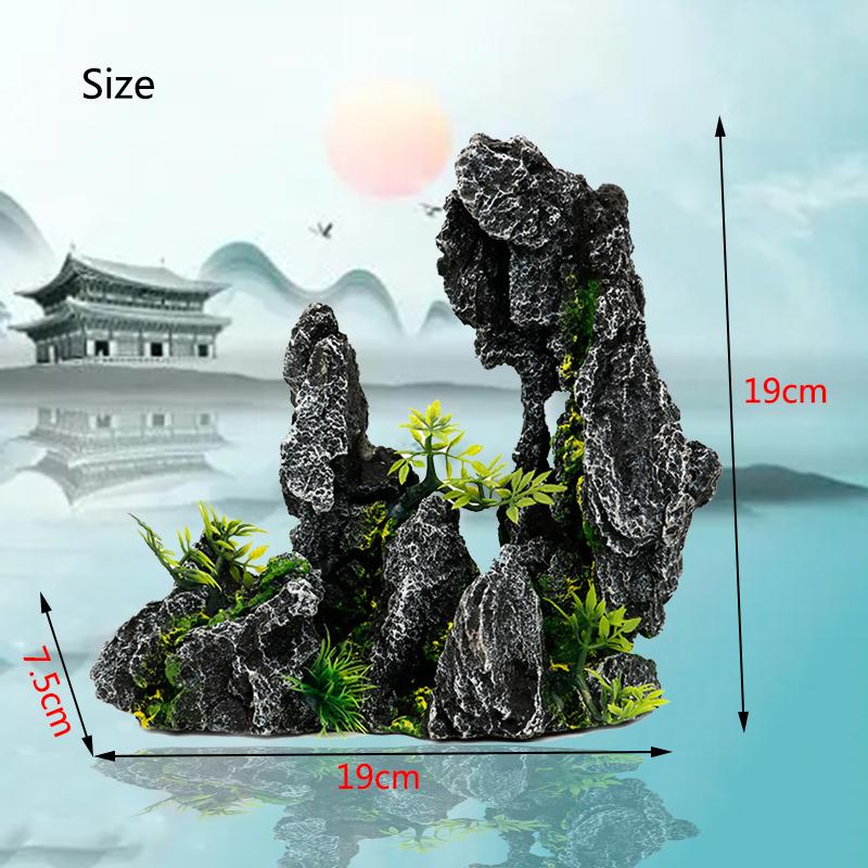 Živicová akváriová skalnatá hora dekorácia umelý výhľad skala jaskyňa kameň strom ozdoba do akvária potreby pre domáce zvieratá domáca dekorácia