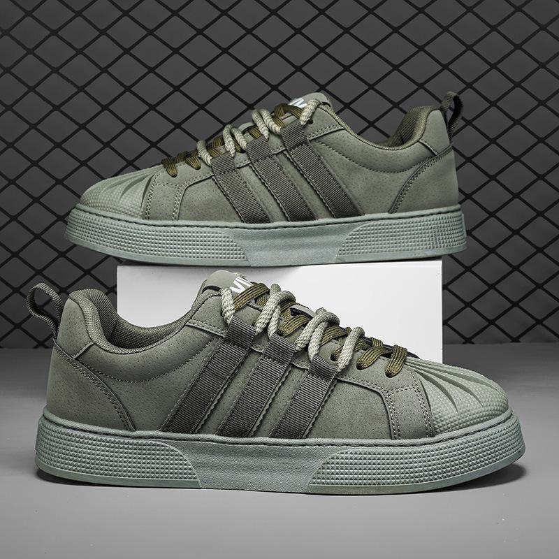 Shell head trendy men's shoes spring 2025 new street shooting comfortable trend versatile Internet celebrity explosion casual skateboard shoes