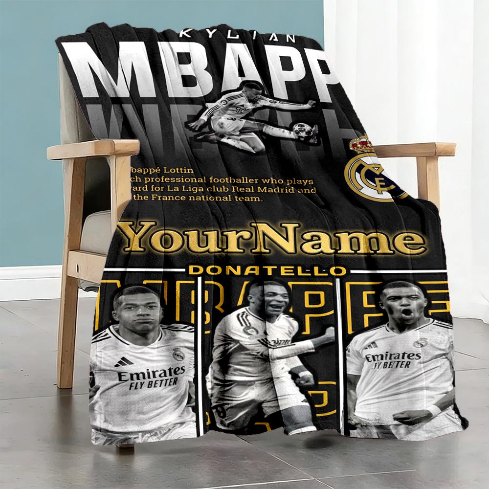 Mbappe 108 Personalized Text Blanket Lightweight Personalized Blanket Warmthful Decor Great for Bedding Picnics Home Decor Sofa