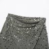 2026 Womens Street Fashion Sequin Double-Breasted Mini Skirt XS S M L