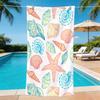 Blue White Striped Pink Seashell Starfish Ocean Wave Beach Towel Quick Dry Sand Free Nautical Towel Tropical Beach Holiday
