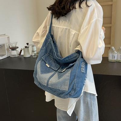 Džínová taška Dámská velkokapacitní taška přes rameno Class Commuter Tote Bag