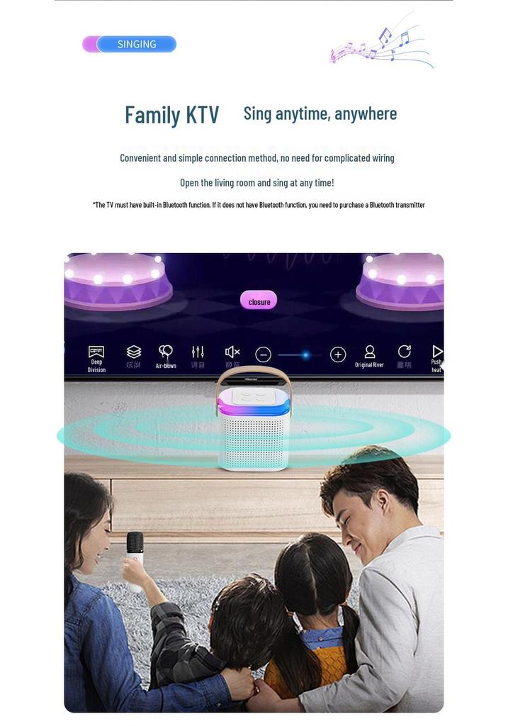 Y1 Wireless Bluetooth Outdoor Portable Speaker with Karaoke Mic