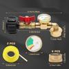 Practical Propanes Grills Adapter Quick Connecting Fitting with Pressure Gauge Metal Propanes Grills Fitting for Cooking