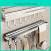 Modern Minimalist Kitchen Organizer With Adhesive Aluminum Alloy Hooks For Wall Use