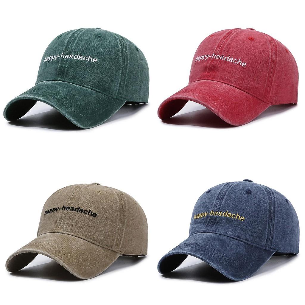 Letter Headache Happy Embroidery Baseball Cap Outdoor Sports Protection Sun