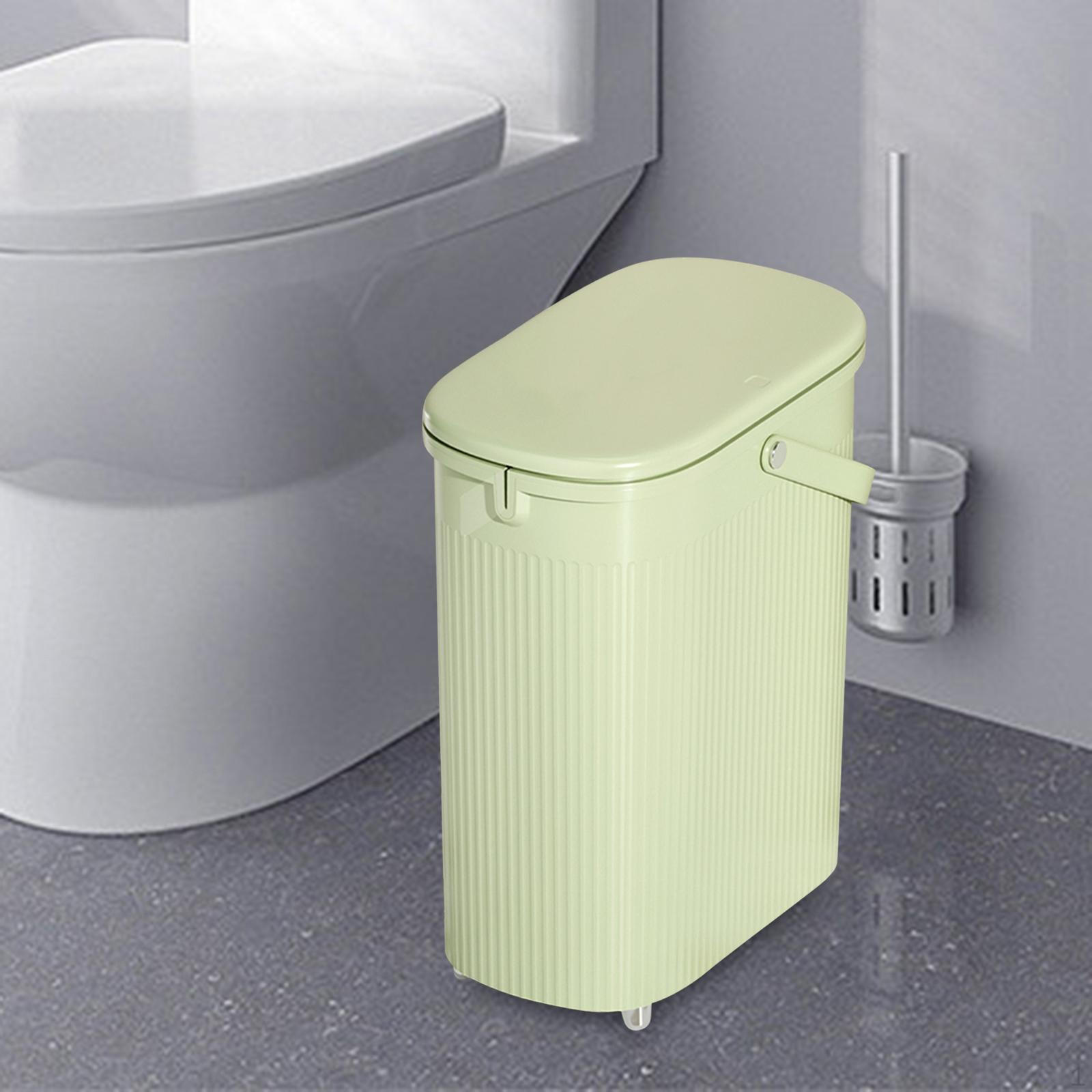 TODAYGO Confezione Da 2 Cestini Porta Rifiuti Rotondi Con Coperchio A Pressione - Design Nordico Anticane - Bianco 5L - 5