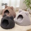 Comfortable Pet Nap Mat Plush Cat Cave Bed, Warm Enclosed Hideaway, Fluffy Cozy Private Resting Space for Cats Tent Burrow Bed Indoor Small Dogs Safe