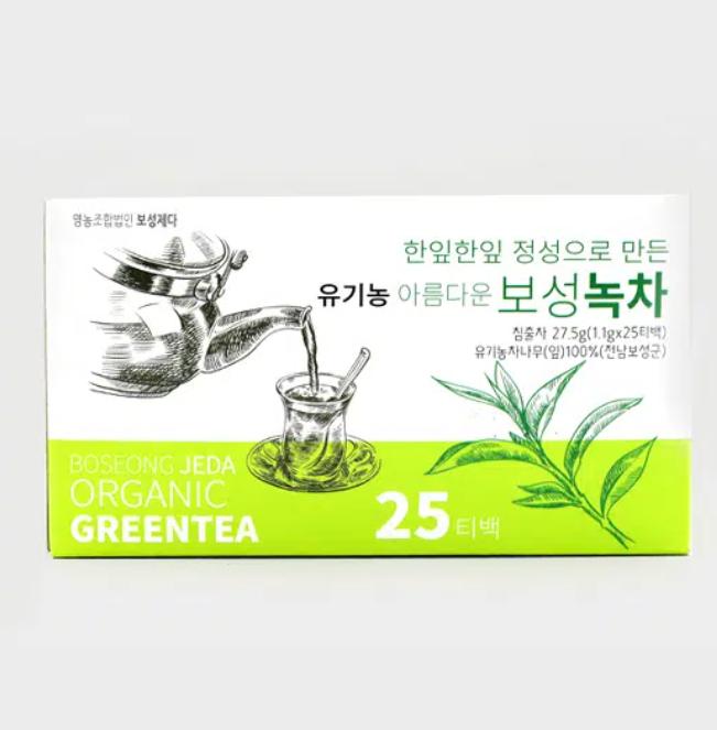 

Organic Boseong Green Tea 25 Tea Bags Korean Premium Natural Tea 1 box