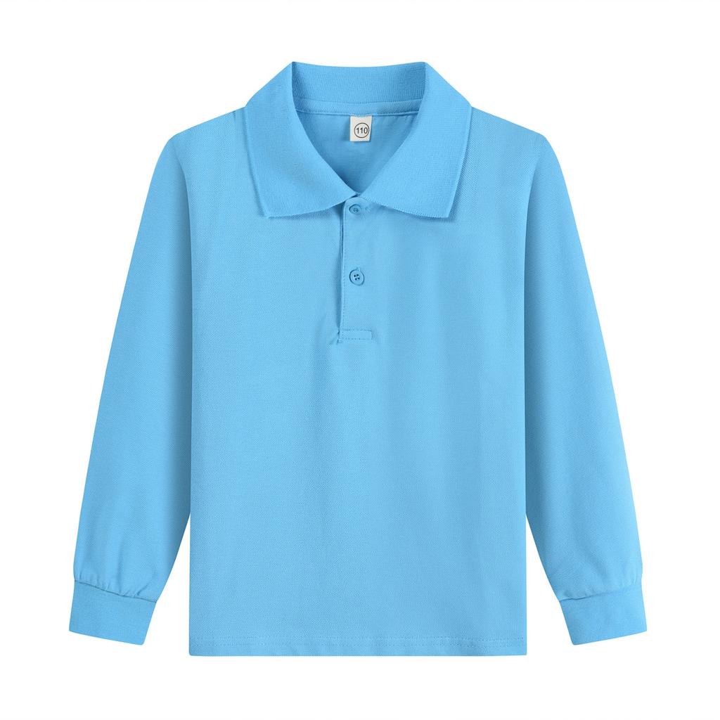 Kinder Langarm Baumwollhemd mit Kragen für Schuluniform T-Shirt
