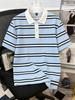 Casual Striped Short-sleeve Polo Shirt, Comfortable and Versatile for Daily Use.
