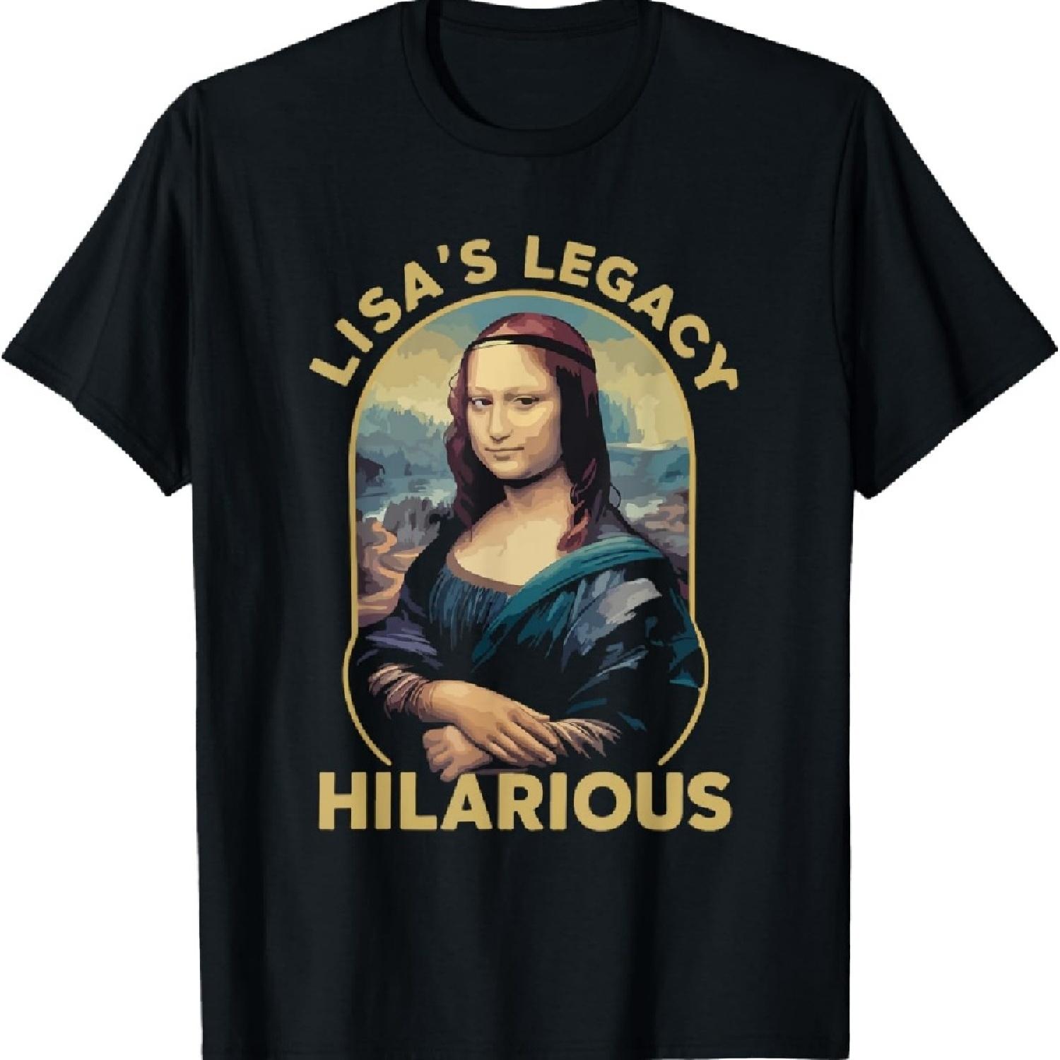 

Hilarious Mona Lisa Funny Painting Artwork T-Shirt XXXXXL чорний