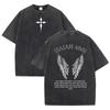 Isaia 40:T-shirt Grafica con Scrittura 31 Uomo Donna Casual Manica Corta Maglietta Ala Croce Citazione sulla Fede Streetwear Lavato Unisex