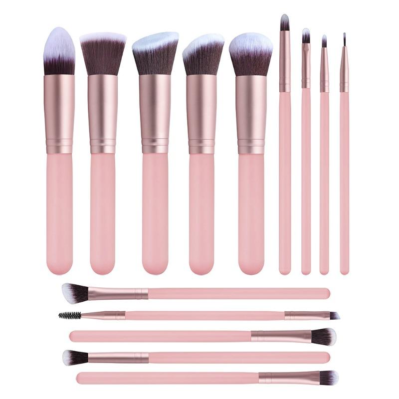 14 Makeup Brushes, Wooden Handles, Soft Hair, Eyeshadow Brushes, Blush Brushes, Brushes, Makeup Tools, In Stock
