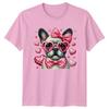 French Bulldog Puppy Wearing Heart Unisexs TShirt Frenchie