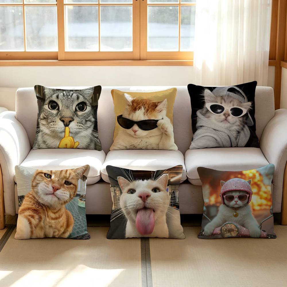 Cat Funny Pillow Cushion Cover Pillowcase Living Room Sofa Home decorative pillowcase