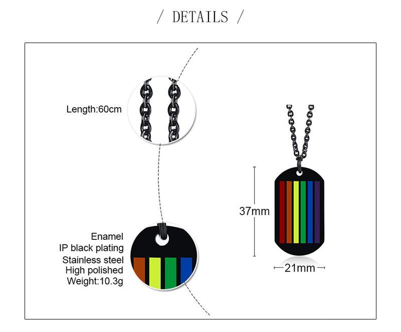 Medaglietta Portachiavi Cane Pride LGBT Arcobaleno Collana Militare Pendente per Uomo Donna Catena in Acciaio Inossidabile Gioielli Regalo BFF