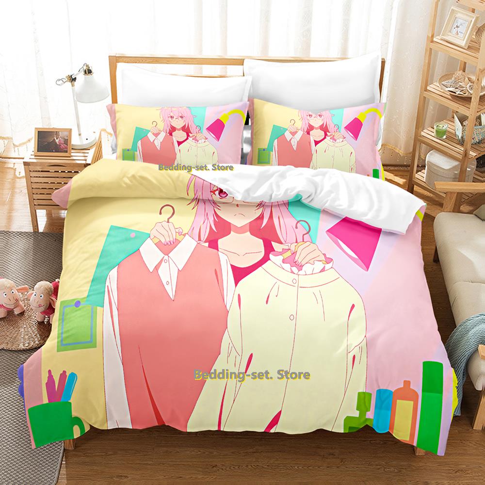 New Shikimori's Not Just A Cutie Bedding Set Cartoon Anime three-piece Set Adult Kid Bedroom Duvetcover Sets Camas Dormitorio