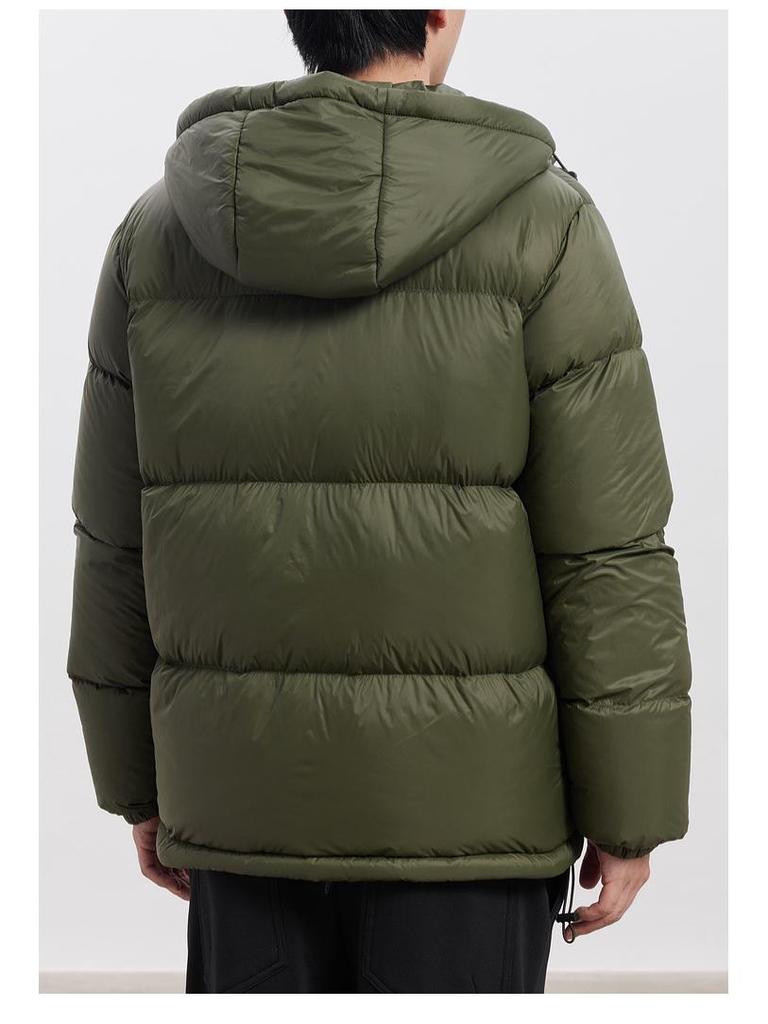 Men's Black Hooded Thickened Down Jacket - 90% White Duck Down, Teflon-Coated, Winter 2024 Edition