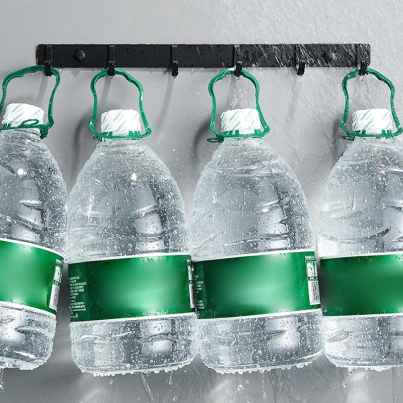 Freies Stanzen Wandmontierter Badezimmerhaken Türhaken Weltraumaluminium Wandhaken (3/4/5/6/7) Halterung