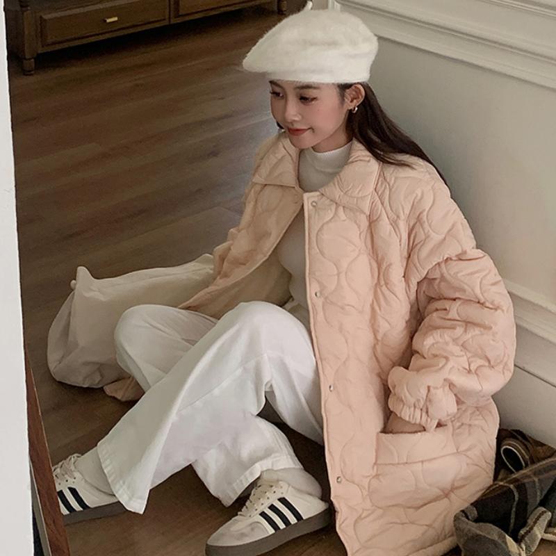 2024 Sweet Color Casual Lamb Wool Coats Women Korean Fashion Cotton Padded Jacket Female Autumn Winter Long Sleeve Single Breasted Warm Solid Parkas