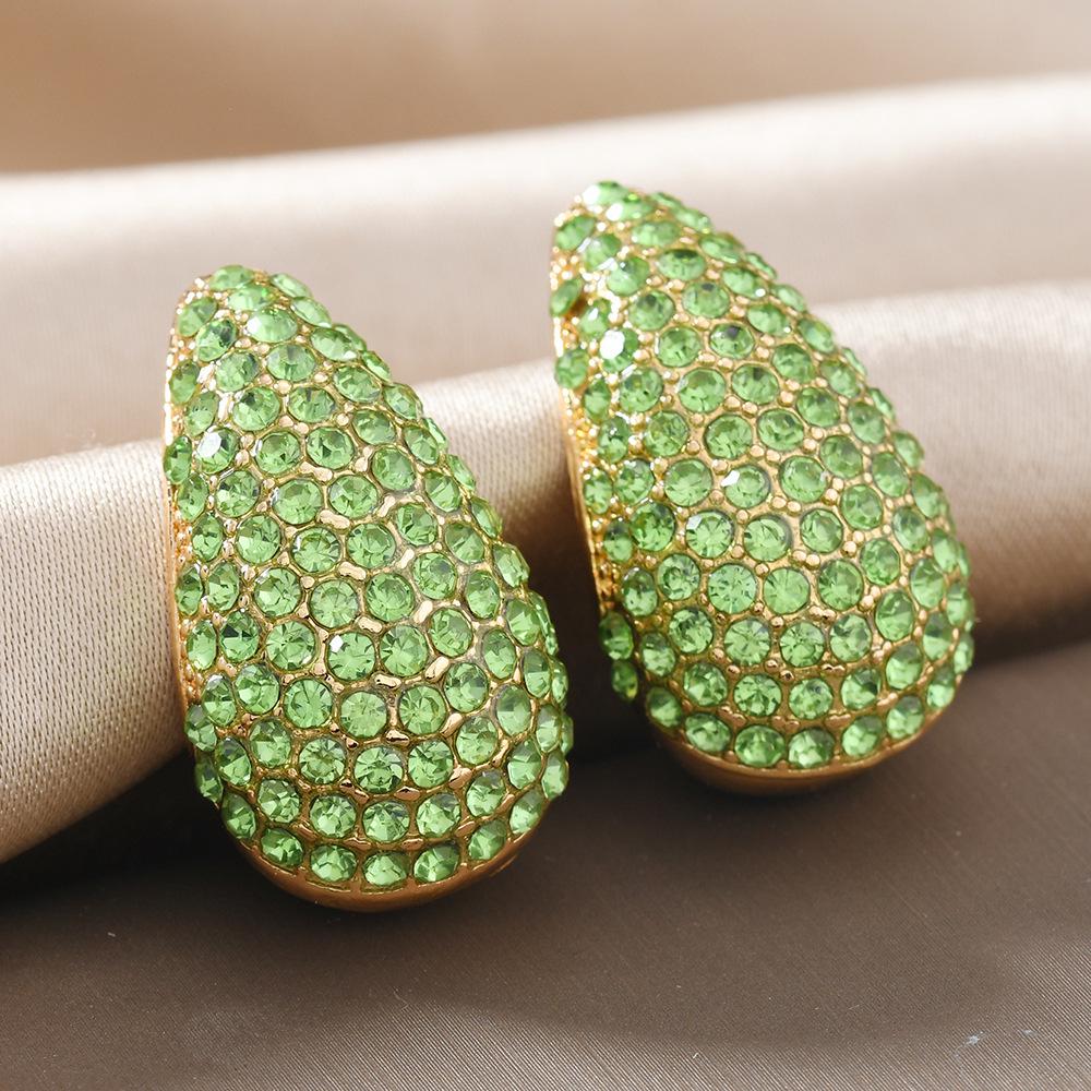 Elegant Water Drop Zircon Diamond Earrings for Women - Light Luxury European & American Fashion