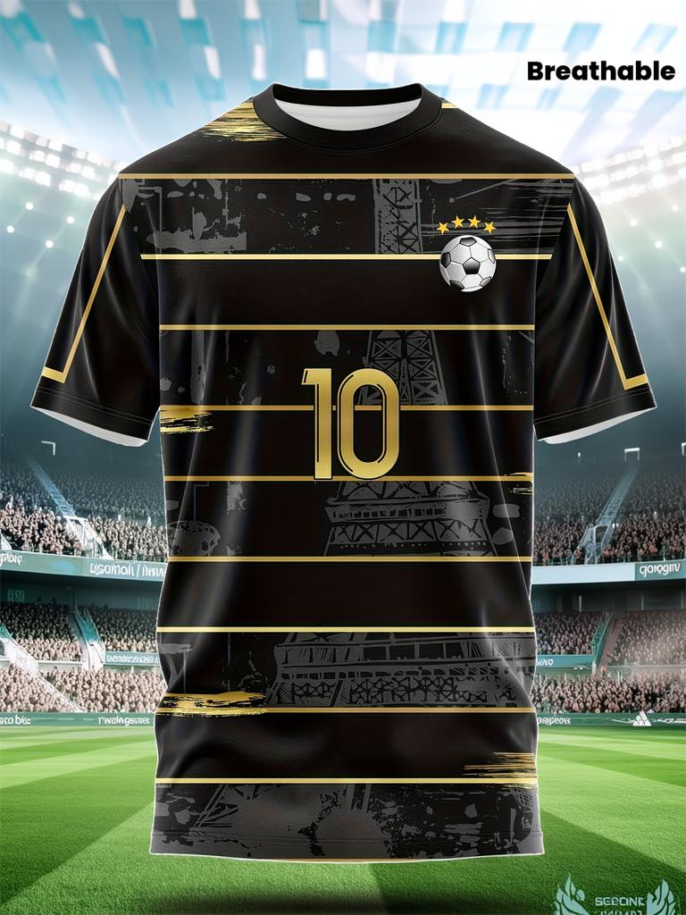 Football Party Training Suit No. 10 Digital Printed Outdoor Sports Fan Top