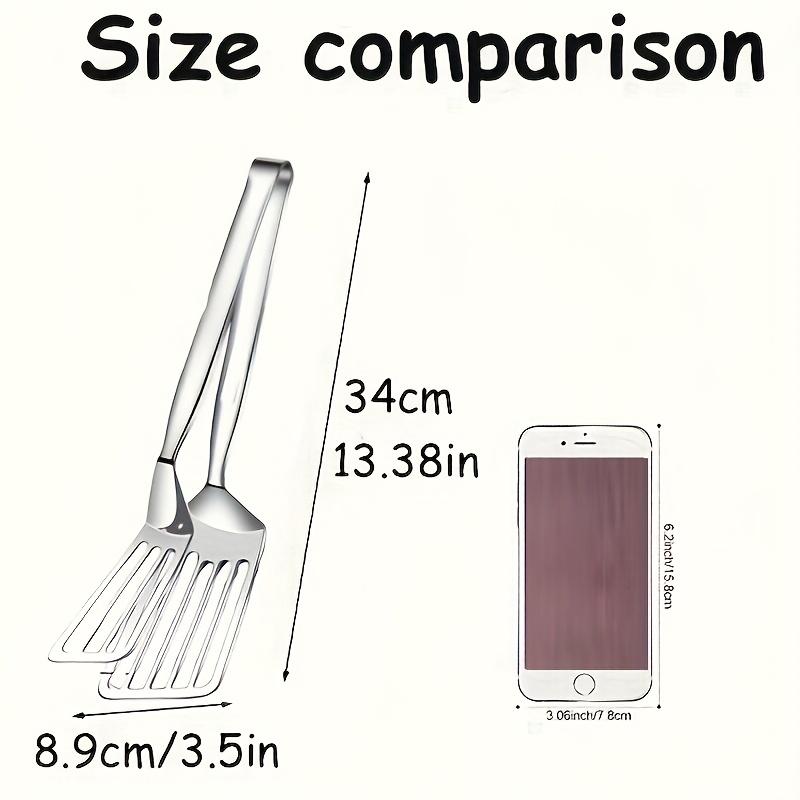 

1pc, Multifunctional Stainless Steel Serving Tongs for Buffet, Fish Frying, Bread,and Dessert, Kitchen Tools for Effortless Food Prep and Presentation Stainless Steel Fish Spatula