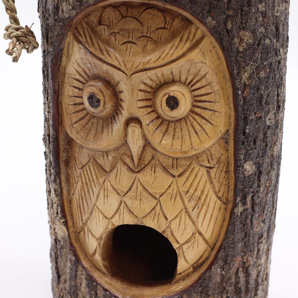 Tree Trunk Face – Bird House – Wise Owl