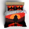 Sunset Cowboy Silhouette Print Bedding Set For Kids Luxury Gift 3Pcs Digital Print Comforter Set Soft Comfortable Breathable