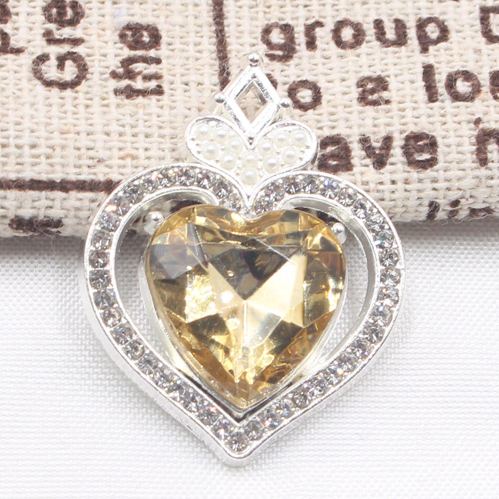 New 10 Piece 22 * 30mm Peach Heart Rhinestone Pearl Alloy Flat Bottom Button DIY Phone Case Hair Accessories Gift Box Clothing D